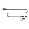 Cable Choetech IP0030, MFi 3in1, USB-A/Lightning/Micro USB/USB-C, 5V, 1,2m (black)