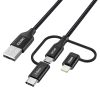 Cable Choetech IP0030, MFi 3in1, USB-A/Lightning/Micro USB/USB-C, 5V, 1,2m (black)