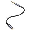 Joyroom SY-A09 AUX extension cable 3.5mm mini jack female to 3.5mm mini jack male, braided, 1.2m (black)