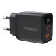 Wall charger GAN3 USB-A+C PD35W Choetech PD6052 (black)