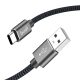 USB-A to USB-C Cable Budi 206T/2M 2.4A 2M (black)