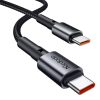 McDodo CC-7493 autós töltő kijelzővel, USB-C, 5A, 65 W + USB-C kábel 1 m 100 W (fekete)