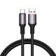 Fast Charging cable Rocoren USB-A to USB-C Retro Series 1m 3A (grey)