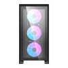 Darkflash DRX70 Glass számítógépház + 4 RGB ventilátor (fekete)