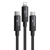 3in1 USB to USB-C / Lightning / Micro USB Cable, Mcdodo CA-5790, 3.5A, 1.2m (black)