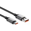 Fast Charging cable Rocoren USB-A to USB-C Retro Series 1m 100W (grey)