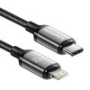 Fast Charging cable Rocoren USB-C to Lightning Retro Series 1m (grey)