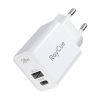 RayCue USB-C + USB-A PD 20W EU power charger (white)