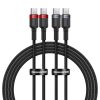 Cable Baseus Cafule USB-C to USB-C 100W,2m, 2psc (Red Black, Grey Black)