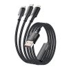 USB-A 3in1 cable, Essager, EXCMTL-JJ01-P, USB-C/Lightning/Micro, 100W, 1.2m (black)