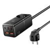 Wall charger, Essager, ECTAC-BRB01-Z, GaN, 3xUSB-C, 2xUSB-A, Gniazdko AC, 75W (black)