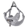 Dogness walking set leash 1,5m+harness for dog (light gray)