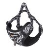 Dogness cat leash 1,5m+harness walking set (black and white)