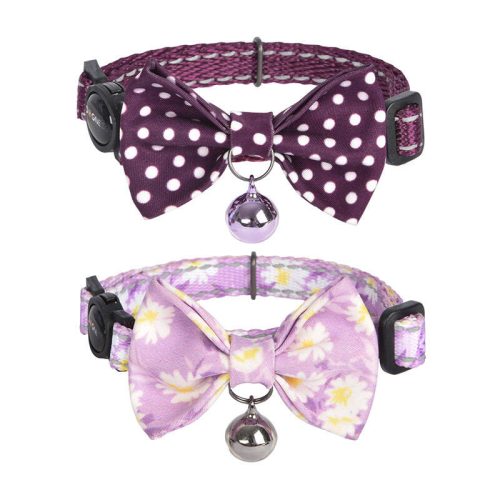 Collar set Dogness for cats 2 pcs (Calamus Purple/Polka Dot Purple)