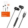 Mcdodo HP-1050 in-ear, wired headphones, USB-C (black)