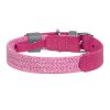 Classic Dog collar with QR code Waudog size L pink