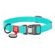 Luminous waterproof dog collar with QR code Waudog size M turquoise