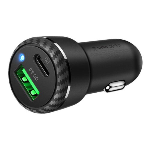 Mcdodo CC-5970 car charger, USB + USB-C 38W (black)