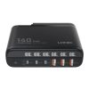 Power charger with display 140W LDNIO A6140C 3x USB-A + 3x USB-C, US/UK/EU (black)