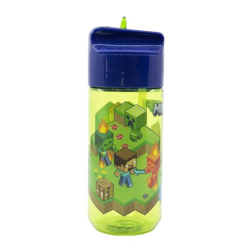 Water bottle with Straw for Kids STOR 40436 430 ml Minecraft (green&blue)