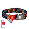 Waudog "Oranges" nylon dog collar with QR code, size M