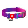 Waudog gradient nylon dog collar with QR code, purple , size XL