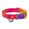 Waudog gradient nylon dog collar with QR code, orange , size L