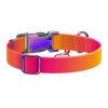 Waudog gradient nylon dog collar with QR code, orange , size L