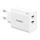 Choetech PD6013, GaN, 2x USB-C, PD65W hálózati töltő (fehér)